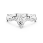 Twisted Pear Cut Diamond Engagement Ring
