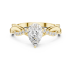 Twisted Pear Cut Diamond Engagement Ring