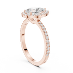 Pear Halo Pavé Diamond Engagement Ring