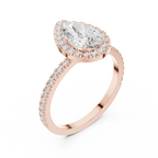 Pear Halo Pavé Diamond Engagement Ring