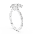 Pear Halo Pavé Diamond Engagement Ring