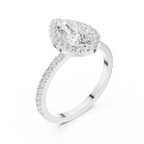Pear Halo Pavé Diamond Engagement Ring