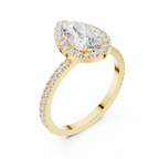 Pear Halo Pavé Diamond Engagement Ring