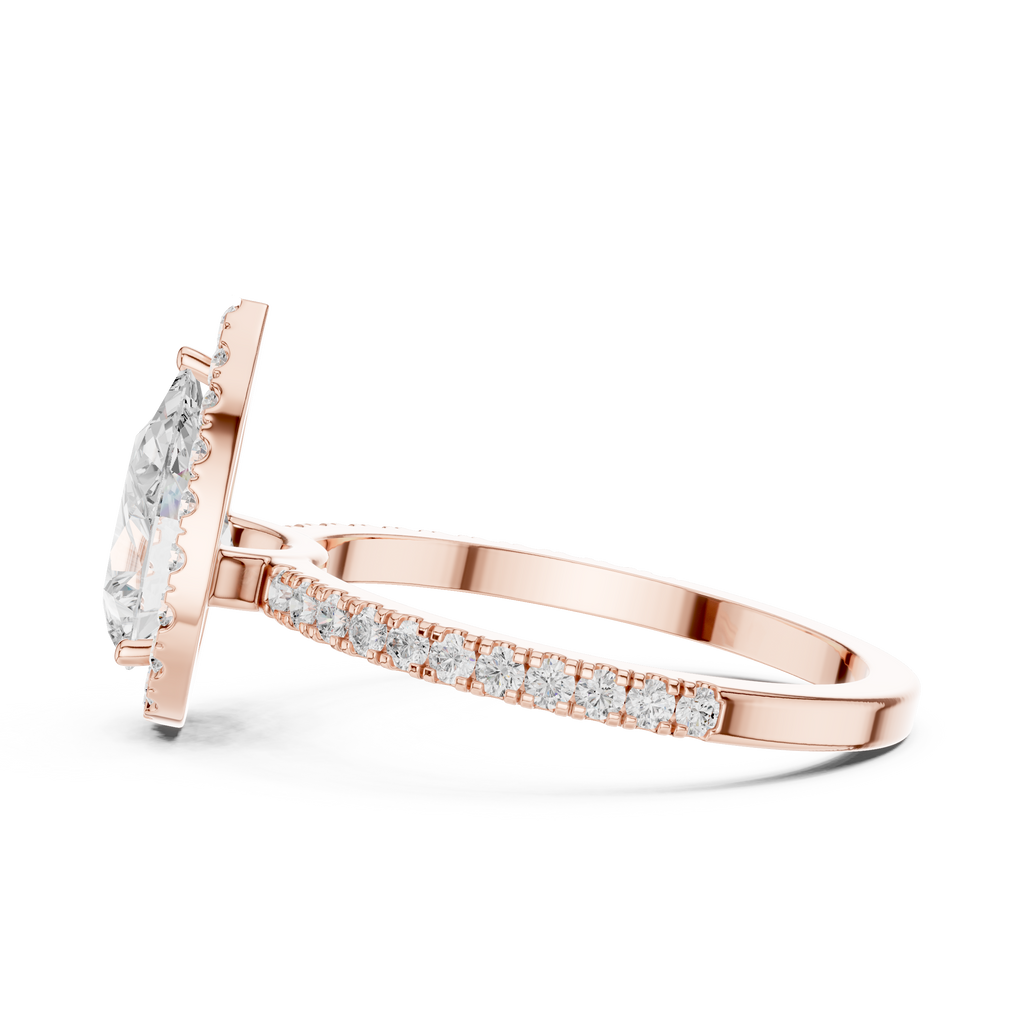 Pear Halo Pavé Diamond Engagement Ring