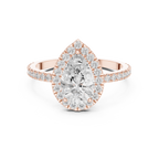 Pear Halo Pavé Diamond Engagement Ring