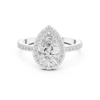 Pear Halo Pavé Diamond Engagement Ring