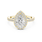 Pear Halo Pavé Diamond Engagement Ring