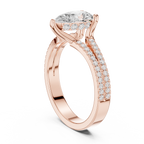 Pear Cut Split Shank Pavé Diamond Engagement Ring
