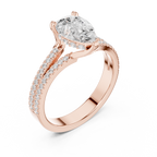 Pear Cut Split Shank Pavé Diamond Engagement Ring