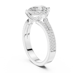 Pear Cut Split Shank Pavé Diamond Engagement Ring