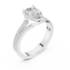Pear Cut Split Shank Pavé Diamond Engagement Ring