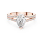 Pear Cut Split Shank Pavé Diamond Engagement Ring