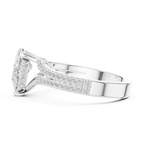 Pear Cut Split Shank Pavé Diamond Engagement Ring