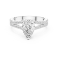 Pear Cut Split Shank Pavé Diamond Engagement Ring