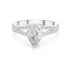 Pear Cut Split Shank Pavé Diamond Engagement Ring