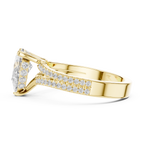 Pear Cut Split Shank Pavé Diamond Engagement Ring