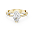 Pear Cut Split Shank Pavé Diamond Engagement Ring