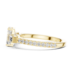 Emerald Cut Three Stone Pavé Diamond Engagement Ring