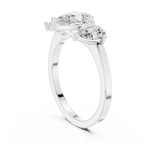 Three Stone Pear Diamond Engagement Ring