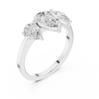 Three Stone Pear Diamond Engagement Ring