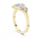 Three Stone Pear Diamond Engagement Ring