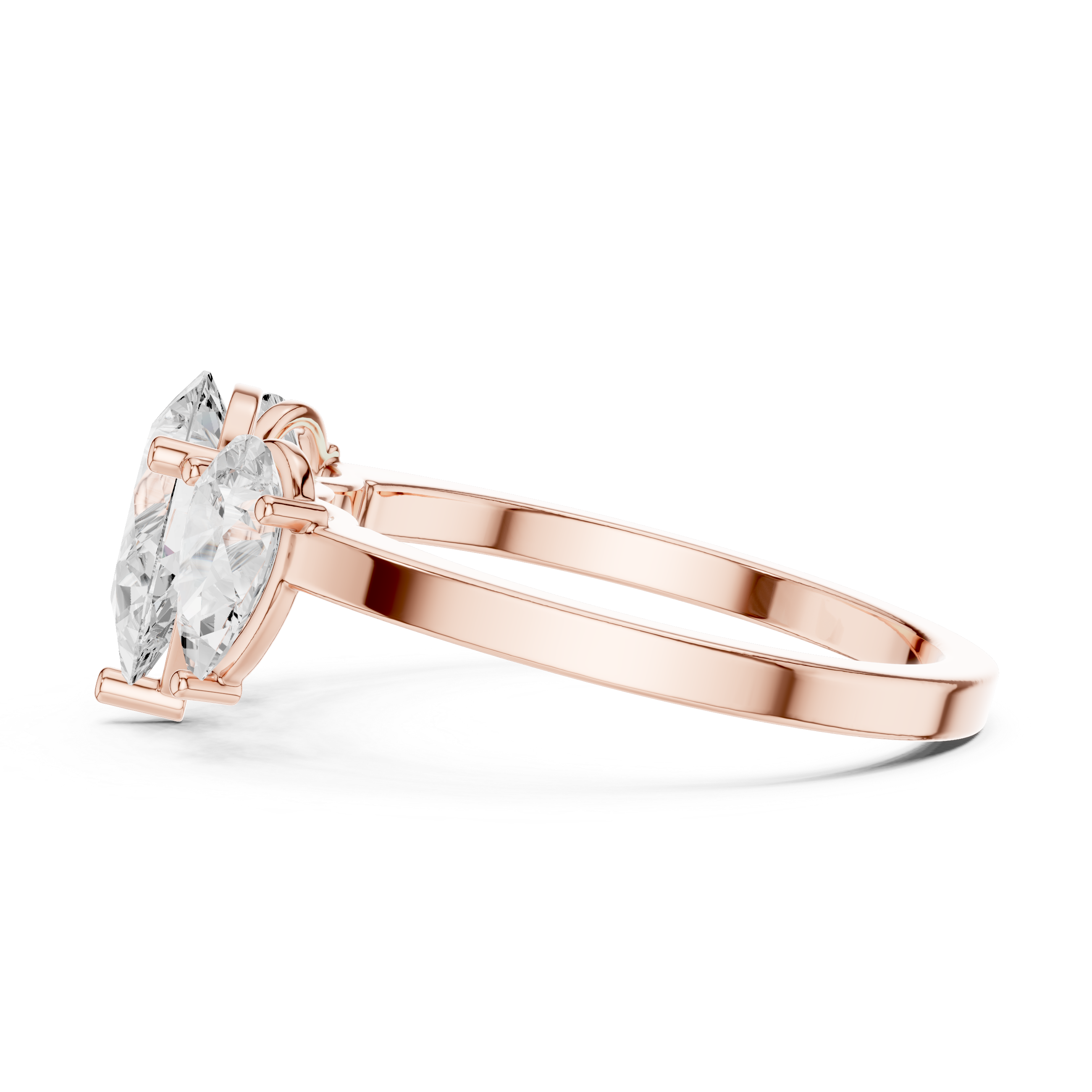 Three Stone Pear Diamond Engagement Ring