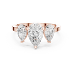 Three Stone Pear Diamond Engagement Ring