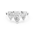 Three Stone Pear Diamond Engagement Ring