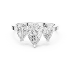 Three Stone Pear Diamond Engagement Ring