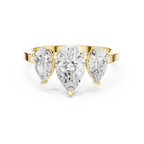 Three Stone Pear Diamond Engagement Ring