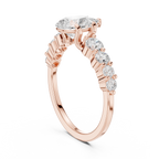 Pear Cut Vintage Side Stone Diamond Engagement Ring