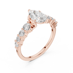 Pear Cut Vintage Side Stone Diamond Engagement Ring