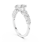 Pear Cut Vintage Side Stone Diamond Engagement Ring