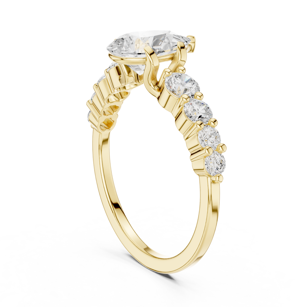 Pear Cut Vintage Side Stone Diamond Engagement Ring