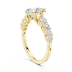 Pear Cut Vintage Side Stone Diamond Engagement Ring