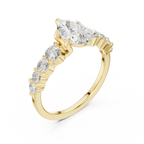 Pear Cut Vintage Side Stone Diamond Engagement Ring