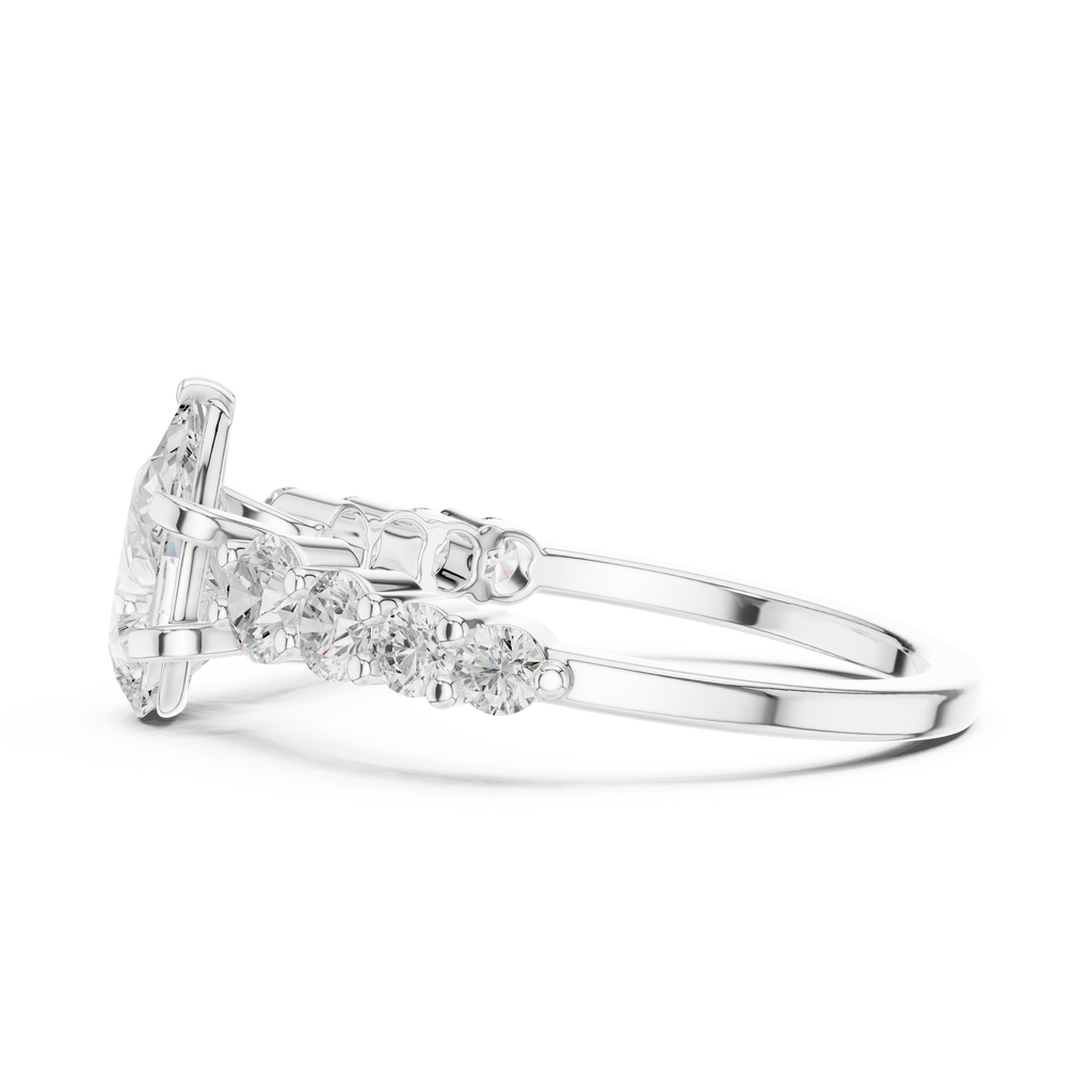 Pear Cut Vintage Side Stone Diamond Engagement Ring