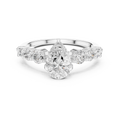 Pear Cut Vintage Side Stone Diamond Engagement Ring