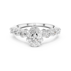 Pear Cut Vintage Side Stone Diamond Engagement Ring