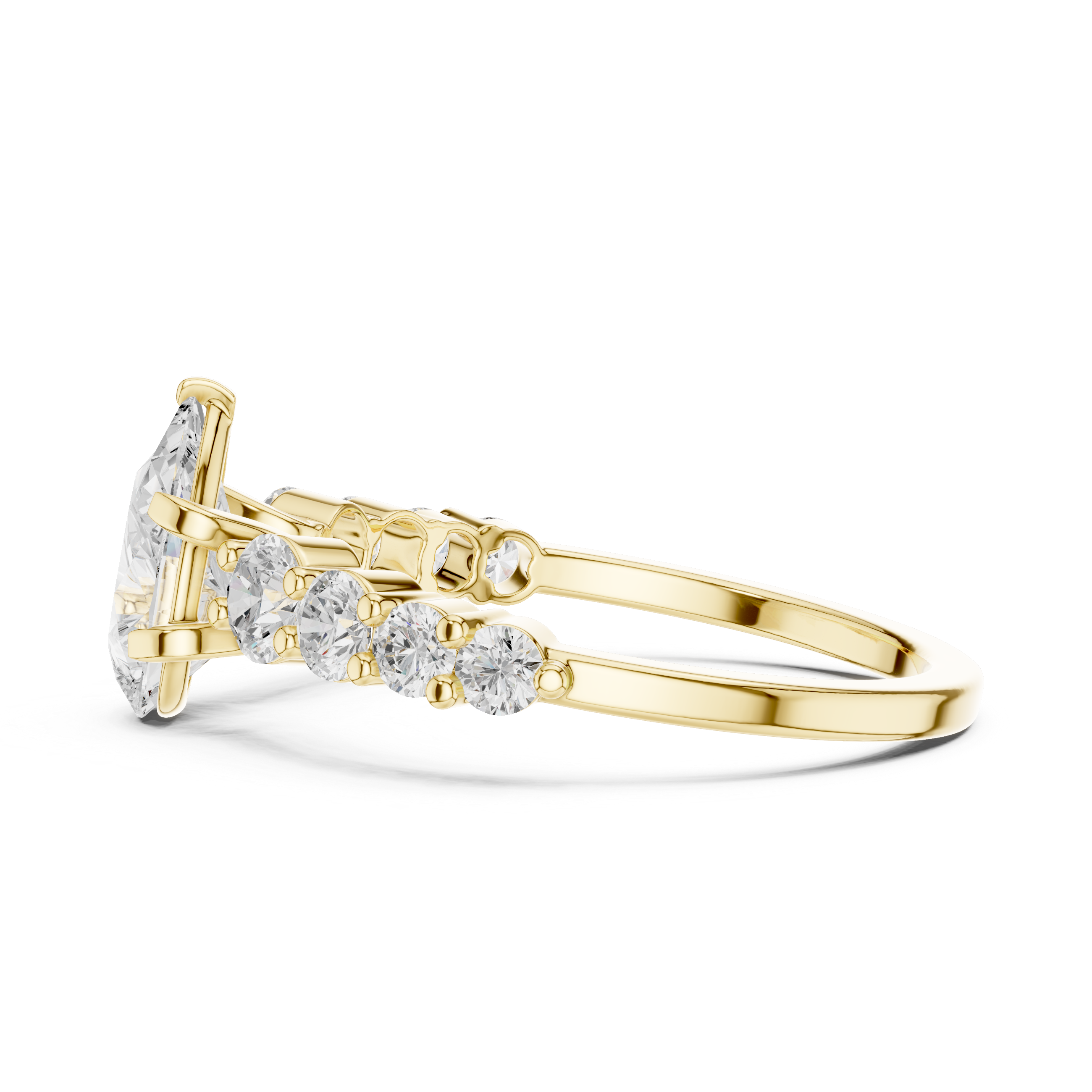 Pear Cut Vintage Side Stone Diamond Engagement Ring