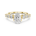 Pear Cut Vintage Side Stone Diamond Engagement Ring