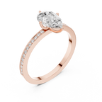 Minimal Pear Cut Pavé Diamond Engagement Ring