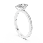 Minimal Pear Cut Pavé Diamond Engagement Ring