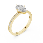 Minimal Pear Cut Pavé Diamond Engagement Ring