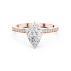 Minimal Pear Cut Pavé Diamond Engagement Ring
