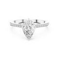 Minimal Pear Cut Pavé Diamond Engagement Ring