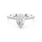 Minimal Pear Cut Pavé Diamond Engagement Ring