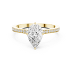 Minimal Pear Cut Pavé Diamond Engagement Ring
