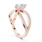 Pear Cut Infinity Split Shank Diamond Engagement Ring