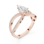 Pear Cut Infinity Split Shank Diamond Engagement Ring